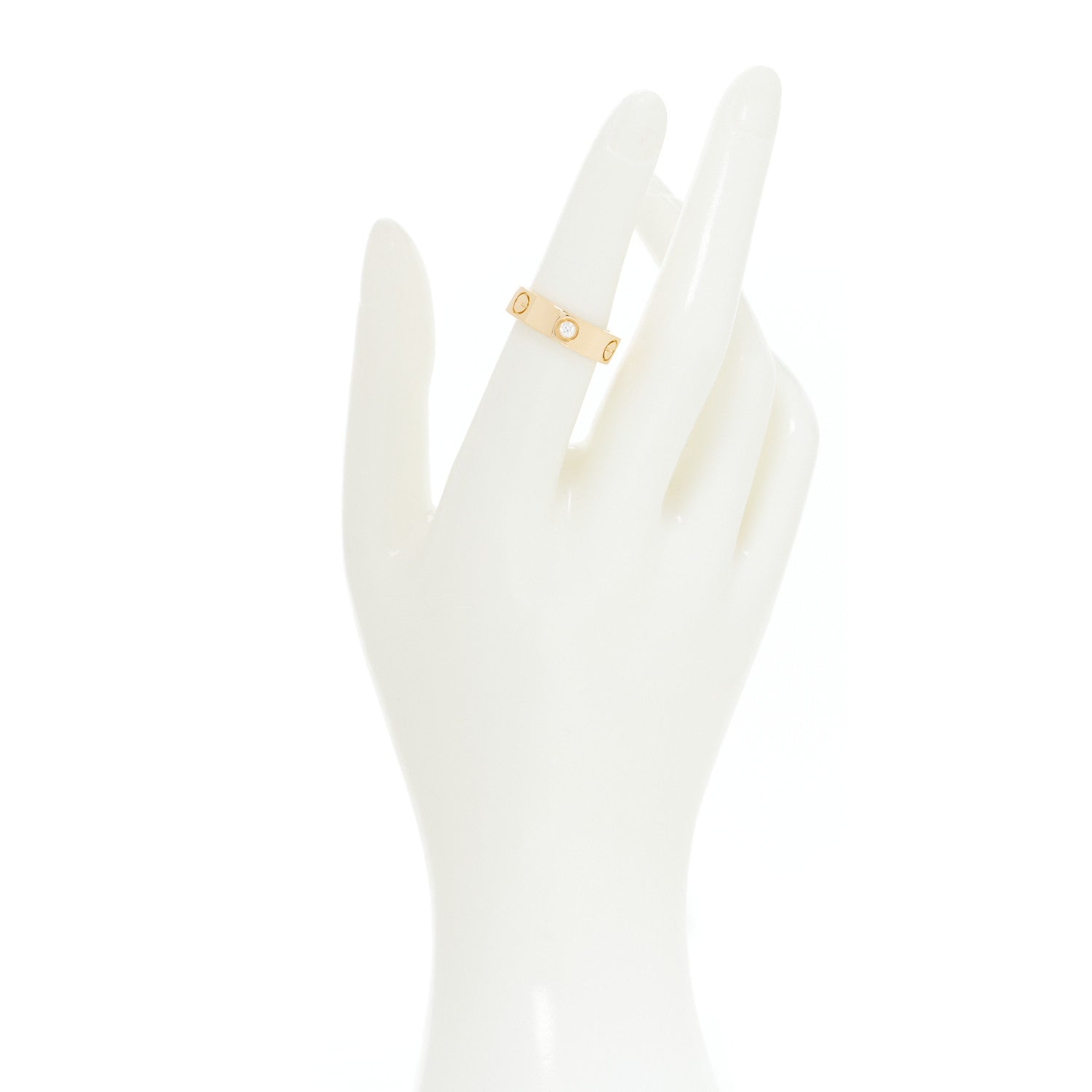 Cartier 18K Yellow Gold 3 Diamond 5.5mm LOVE Ring 53 6.25 2 of 6