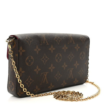 Louis Vuitton Monogram Pochette Felicie Chain Wallet Fuchsia 4 of 10
