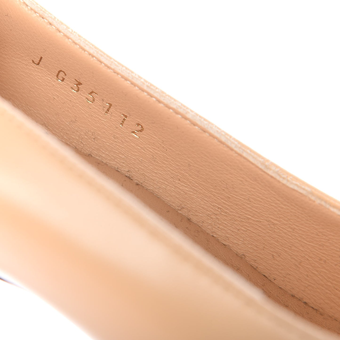 Lambskin Patent Cap Toe Pearl Pumps 37 Beige Black