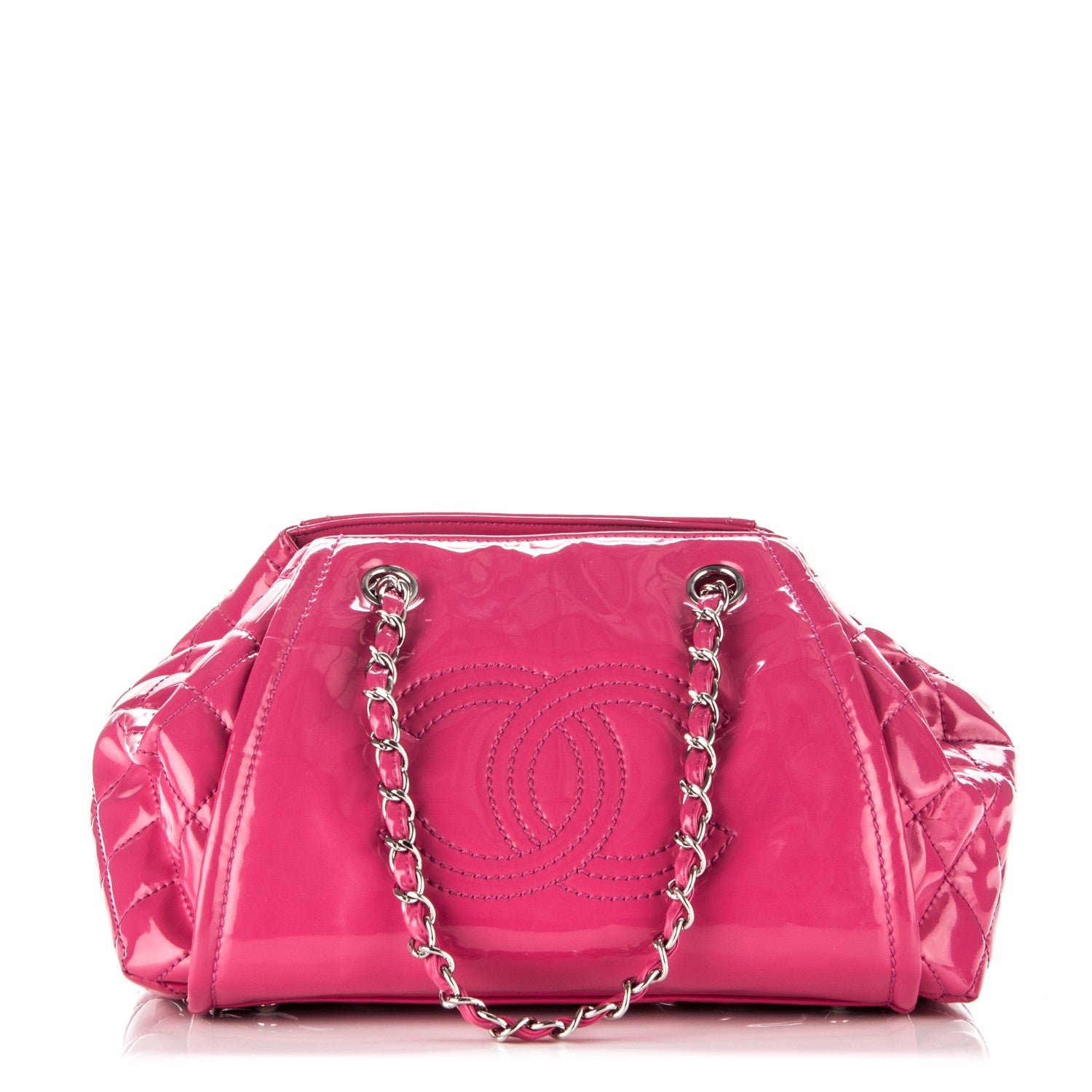 Chanel Vinyl Lipstick Ligne Accordion Tote Pink 1 of 7