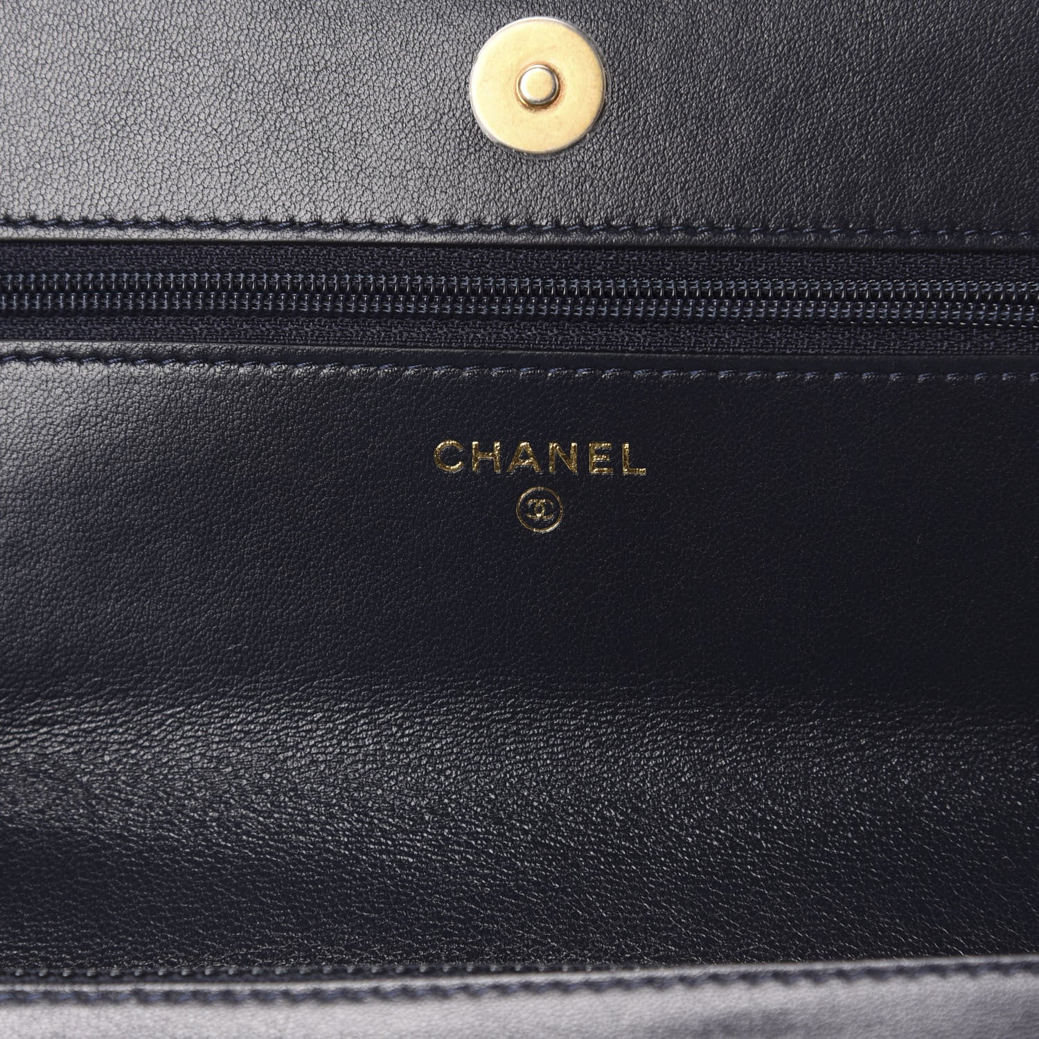 Chanel Lambskin Quilted 19 Wallet On Chain WOC Navy Blue 8 of 12