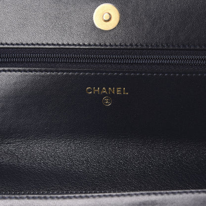 Chanel Lambskin Quilted 19 Wallet On Chain WOC Navy Blue 8 of 12