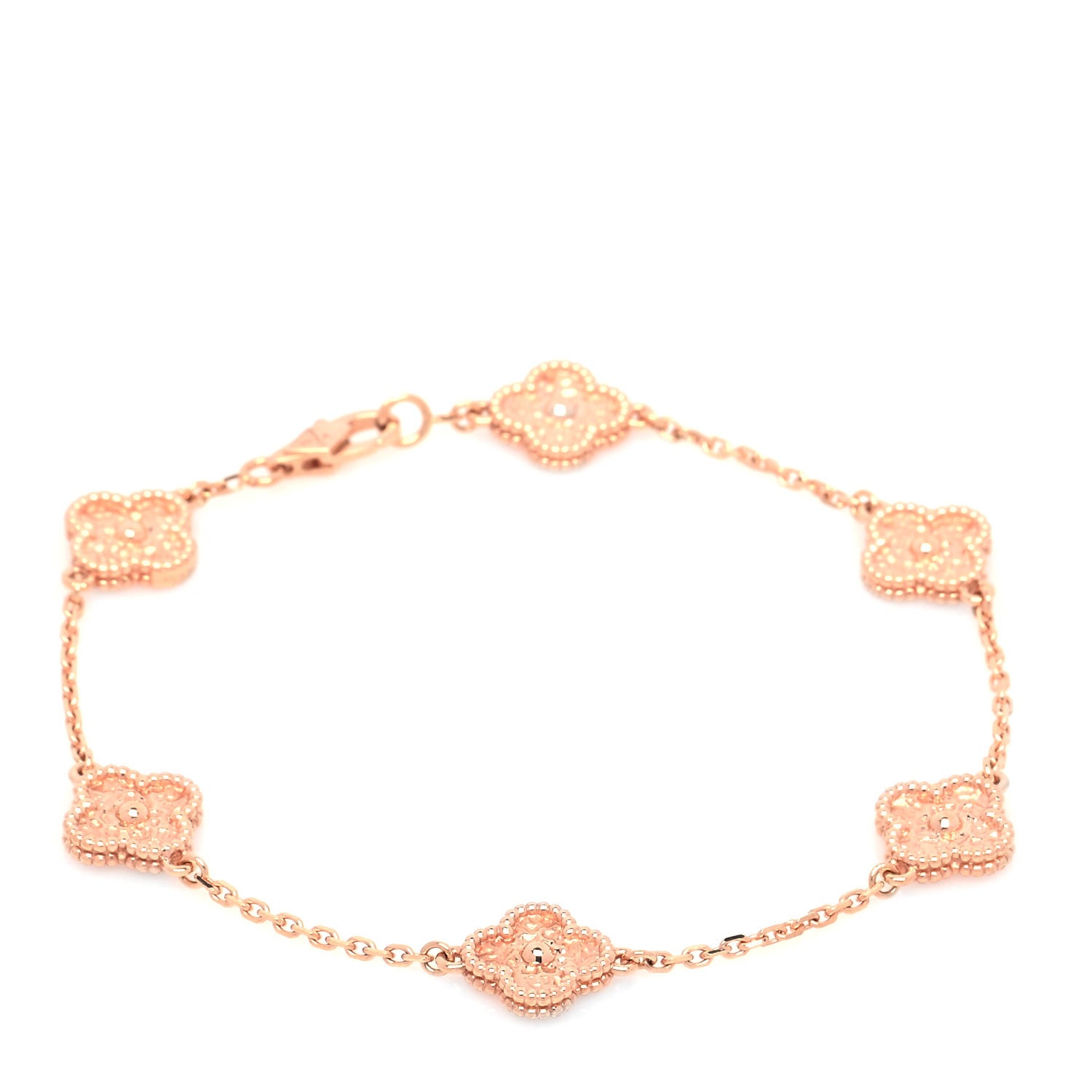 Van Cleef & Arpels 18K Rose Gold 6 Motifs Sweet Alhambra Bracelet 1 of 7