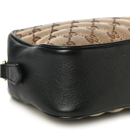 Gucci Monogram Matelasse Diagonal Small GG Marmont Chain Shoulder Bag Beige Black 10 of 15