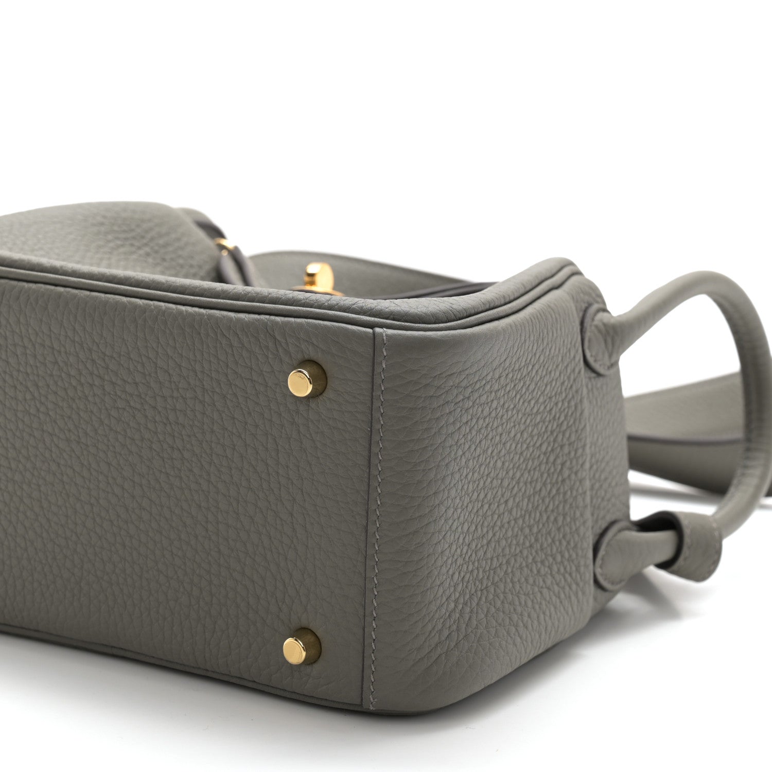 Hermes Taurillon Clemence Mini Lindy 20 Gris Meyer 10 of 11