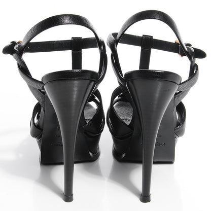 Saint Laurent Calfskin Tribute 105 Platform Sandals Black 37.5 4 of 7