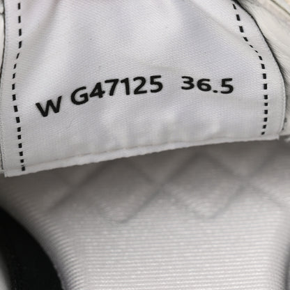 Chanel Calfskin Embossed Suede Sneakers 36.5 White Black 9 of 10
