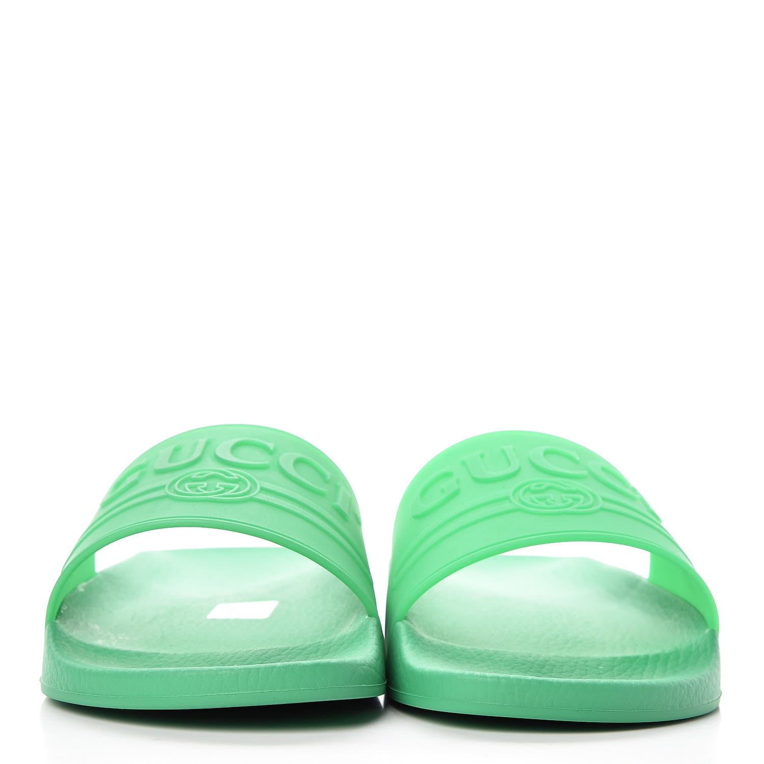 Gucci Rubber Logo Stamped Mens Slide Sandals 7 Verde 2 of 11