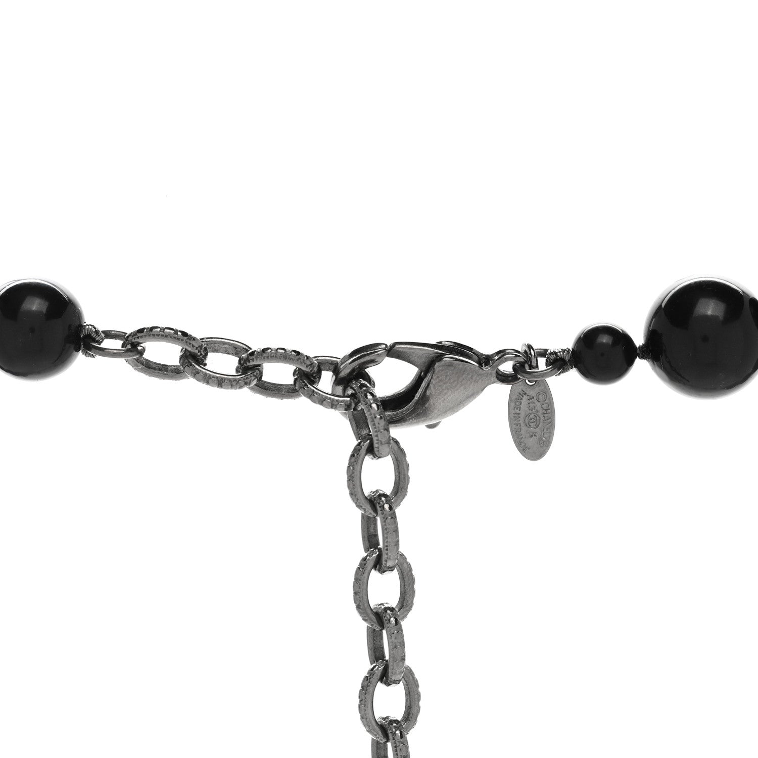 Chanel Pearl Globe CC Choker Necklace Black 3 of 3