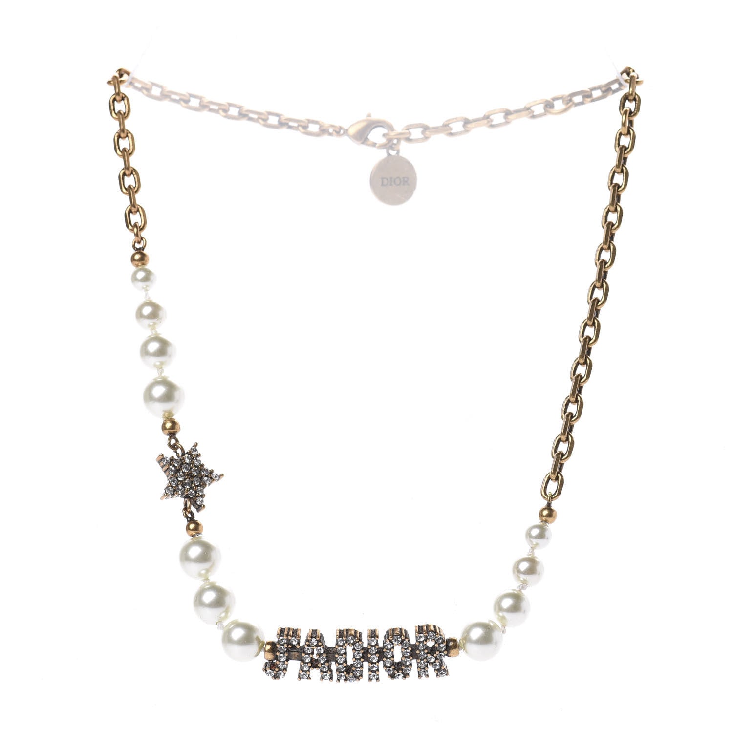 Christian Dior Pearl Tribal Choker Necklace Gold 3 of 5