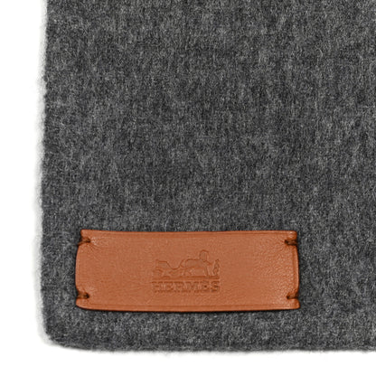 Hermes Cashmere Twill Double Face Applique Stole Scarf Gris 2 of 4