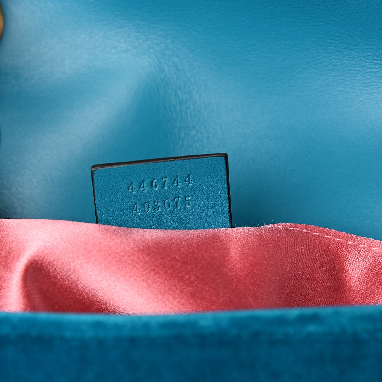 Velvet Matelasse Mini GG Marmont Shoulder Bag Pavone Cyan