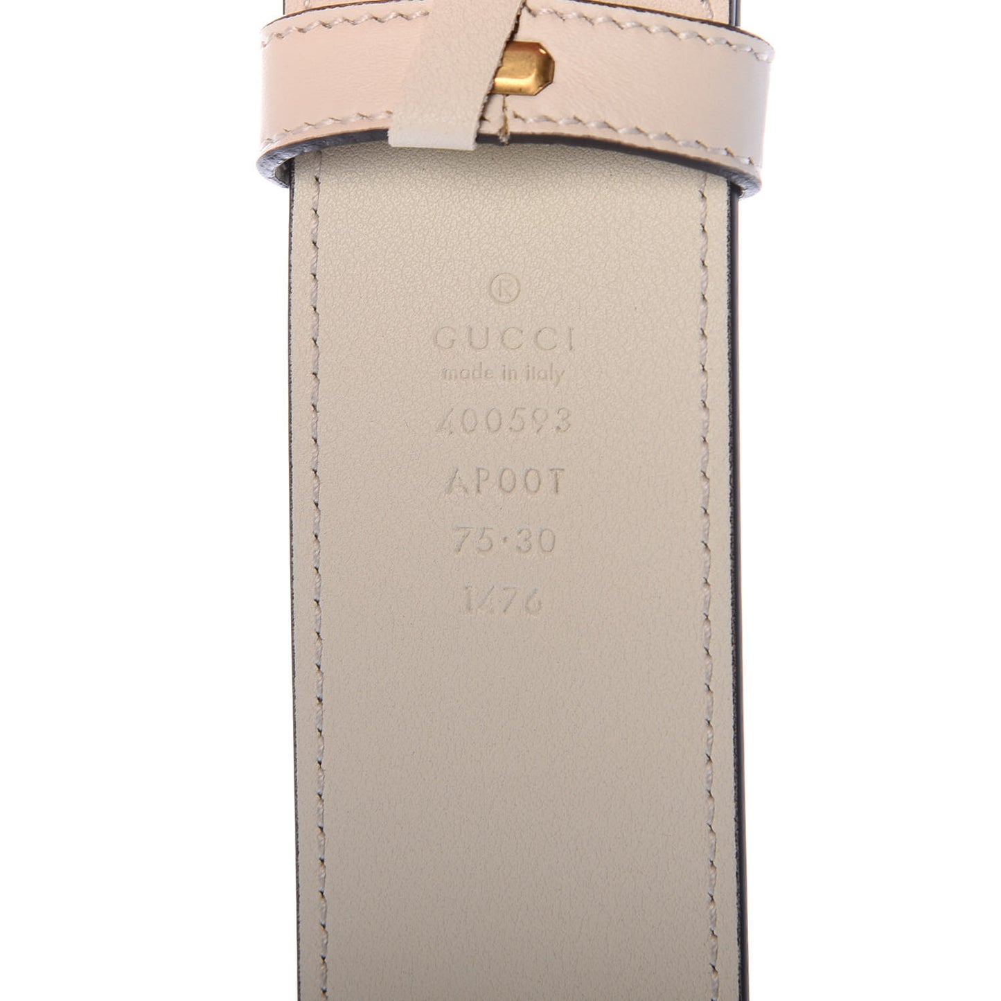 Calfskin Double G 40mm Belt 75 30 Mystic White