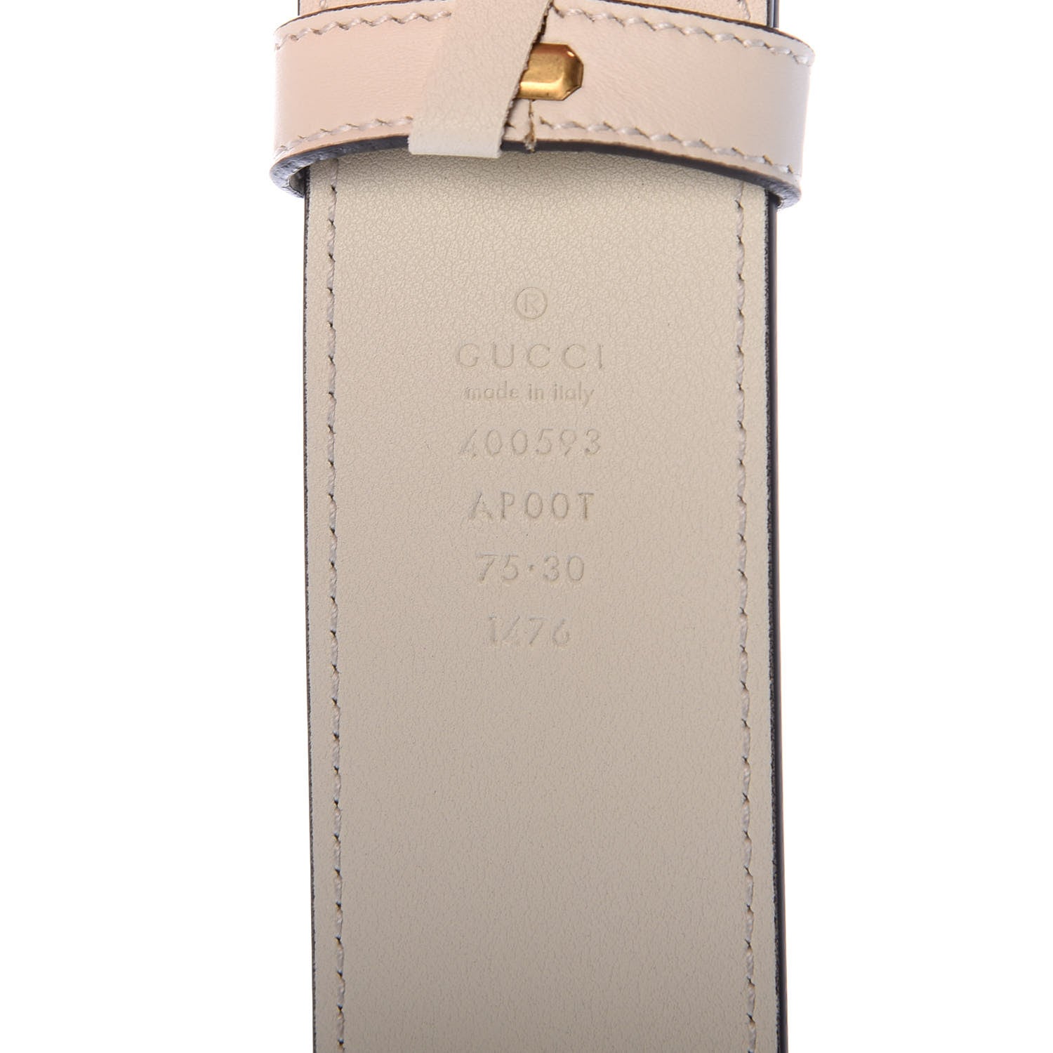 Gucci Calfskin Double G 40mm Belt 75 30 Mystic White 3 of 5