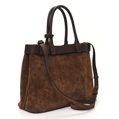 Prada Scamosciato Large Buckle Bag With Belt Cacao 2 of 9