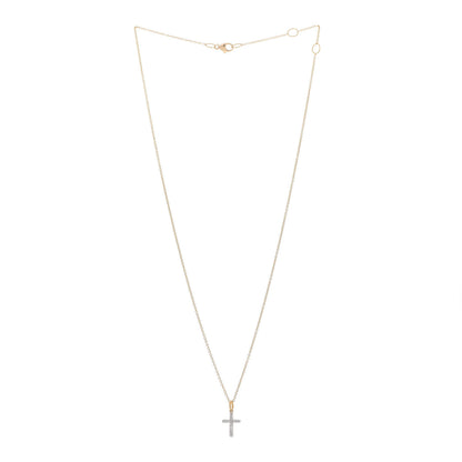 David Yurman 18K Yellow Gold Diamond Cable Collectibles Cross Necklace 3 of 6