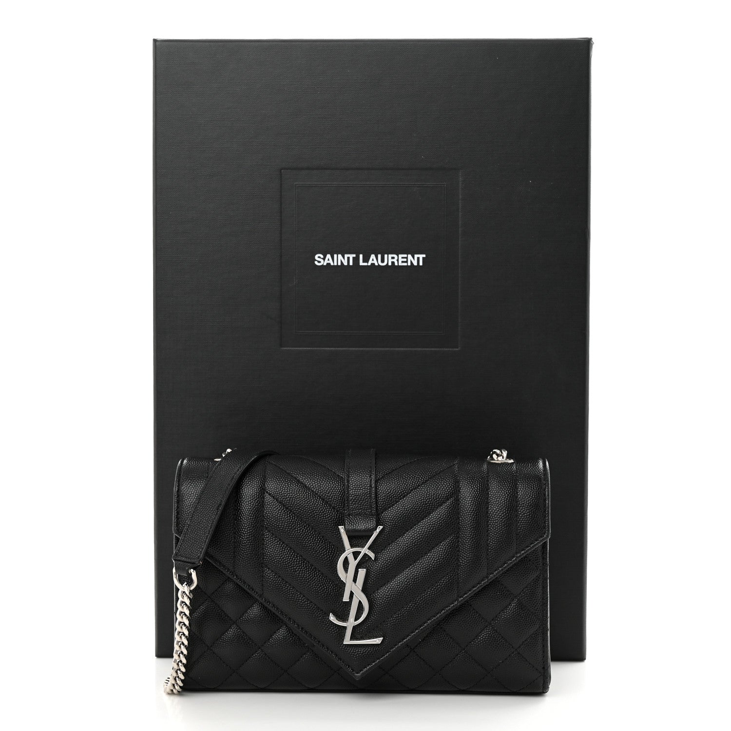 Saint Laurent Grain De Poudre Textured Mixed Matelasse Triquilt Small Monogram Satchel Black 10 of 10