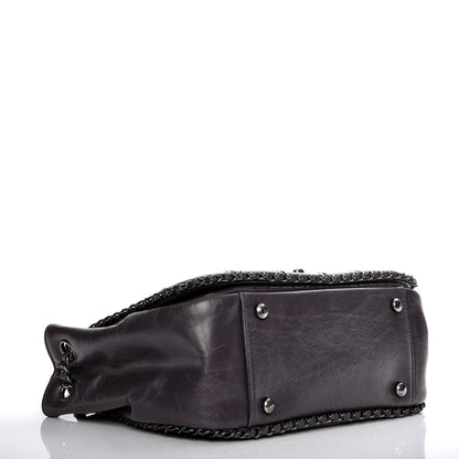Chanel Calfskin Quilted Small CC Enchained Accordion Flap Purple 4 of 7