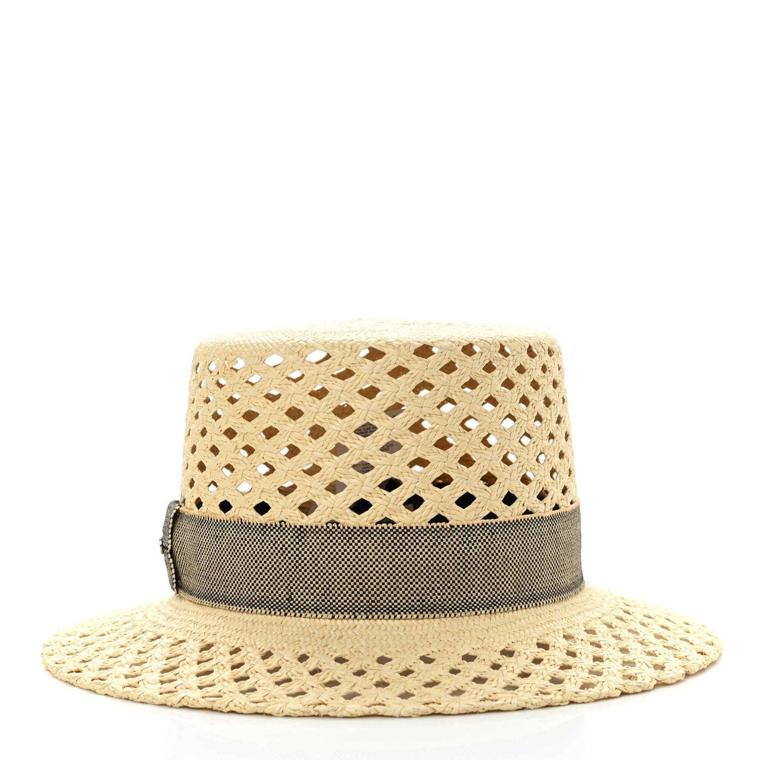 Hermes Straw Panama Elenora Hat 57 Naturel Black 3 of 8