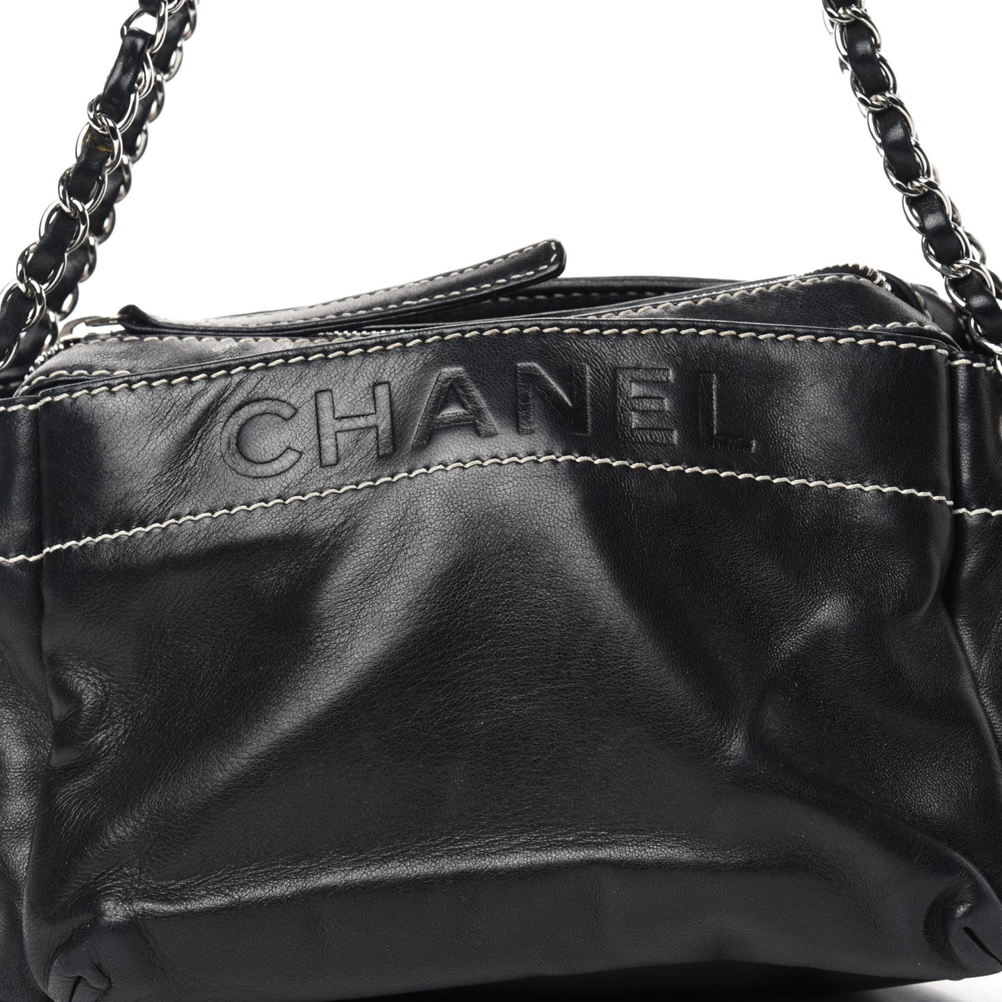 Lambskin Lax Accordion Hobo Black