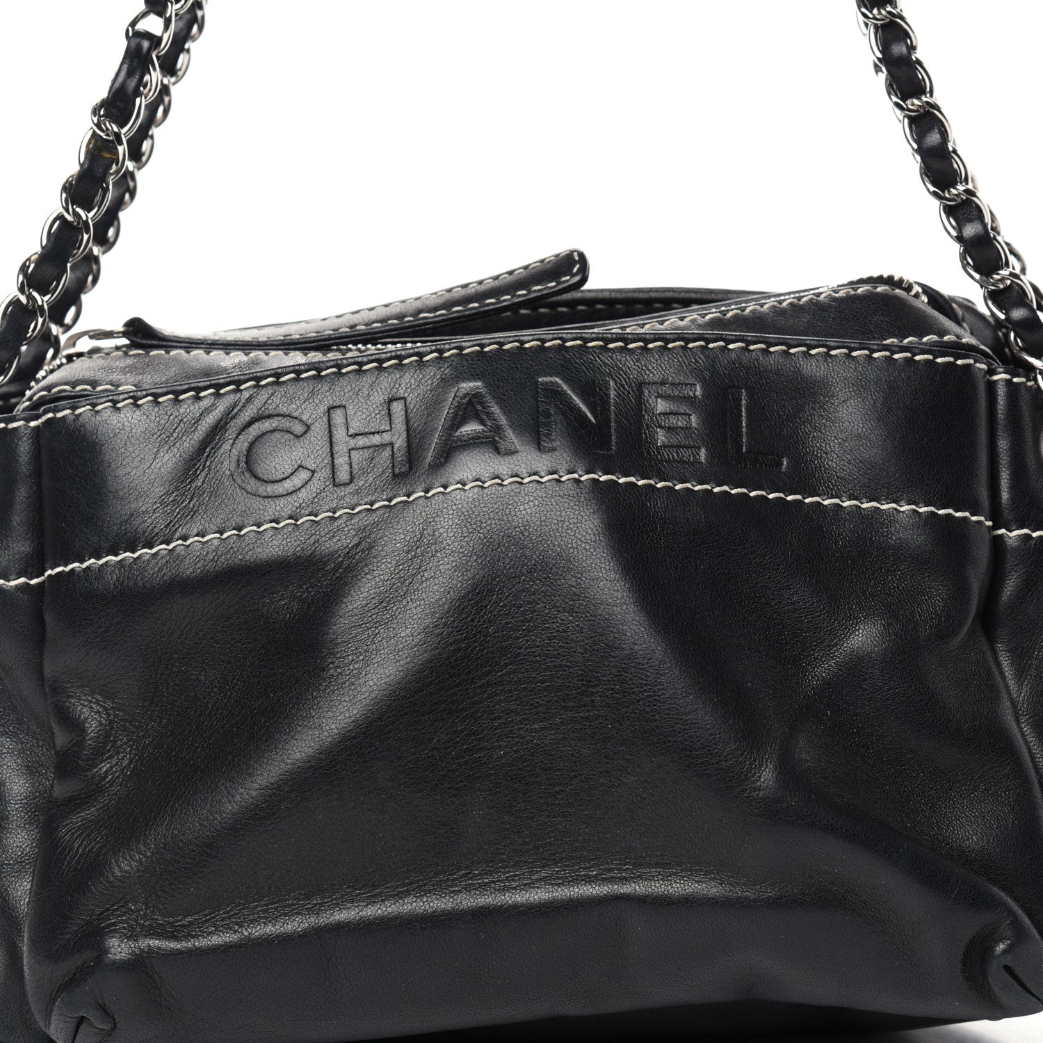 Chanel Lambskin Lax Accordion Hobo Black 10 of 10