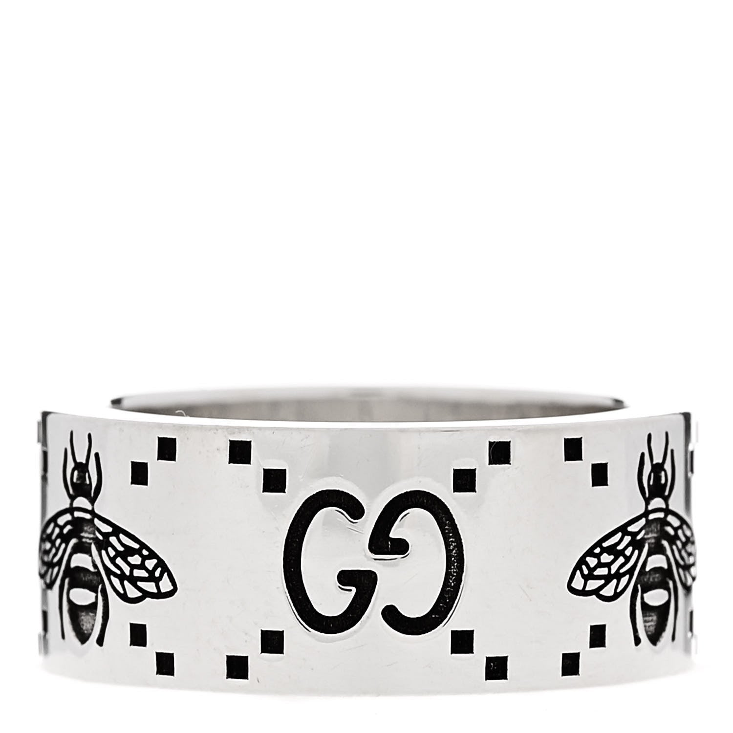 Gucci Sterling Silver GG Bee Band Ring 54 7 3 of 6
