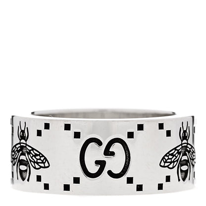 Gucci Sterling Silver GG Bee Band Ring 54 7 3 of 6