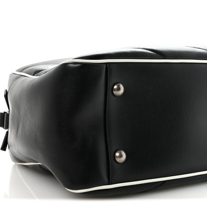 Saint Laurent Calfskin Medium Miles Logo Bowler Duffel Bag Black 8 of 9