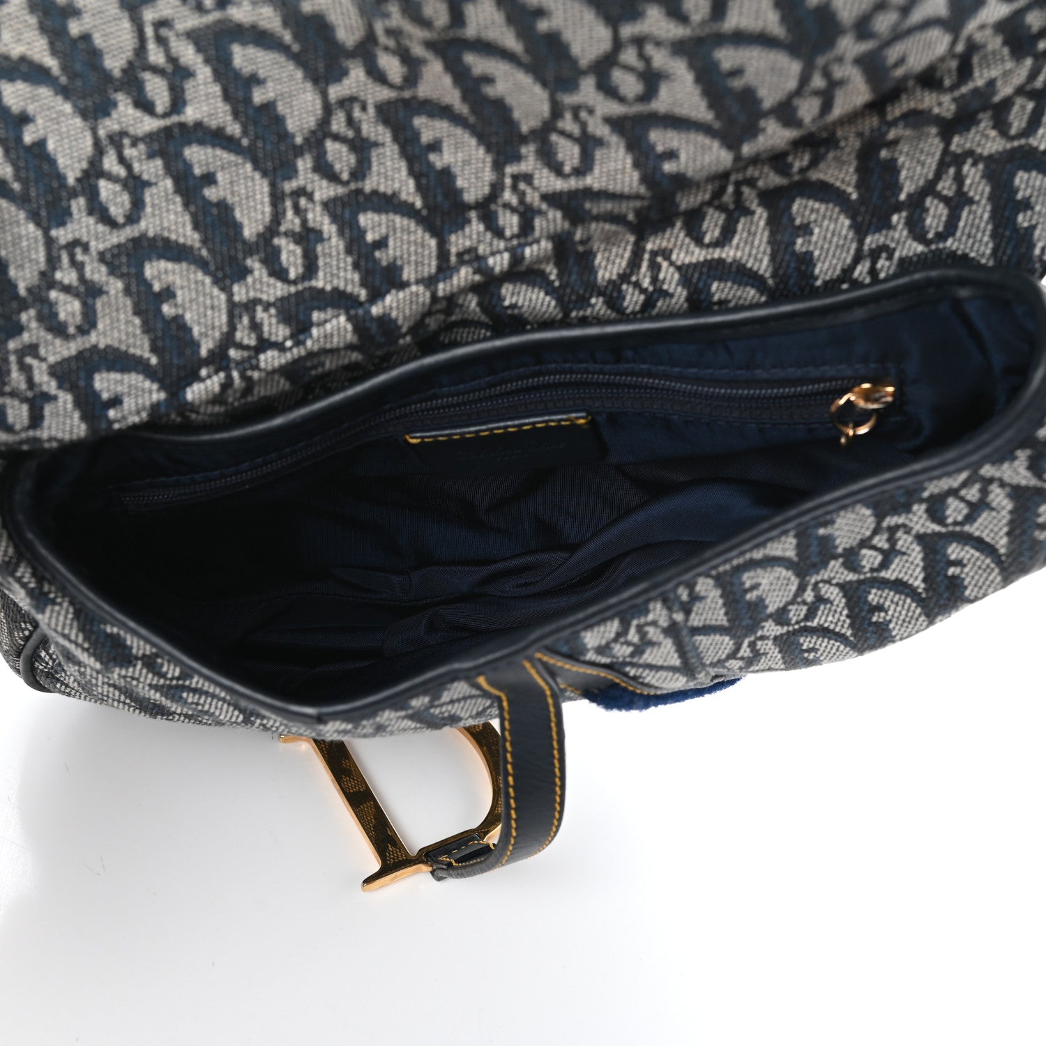 Christian Dior Monogram Saddle Bag Blue 6 of 8