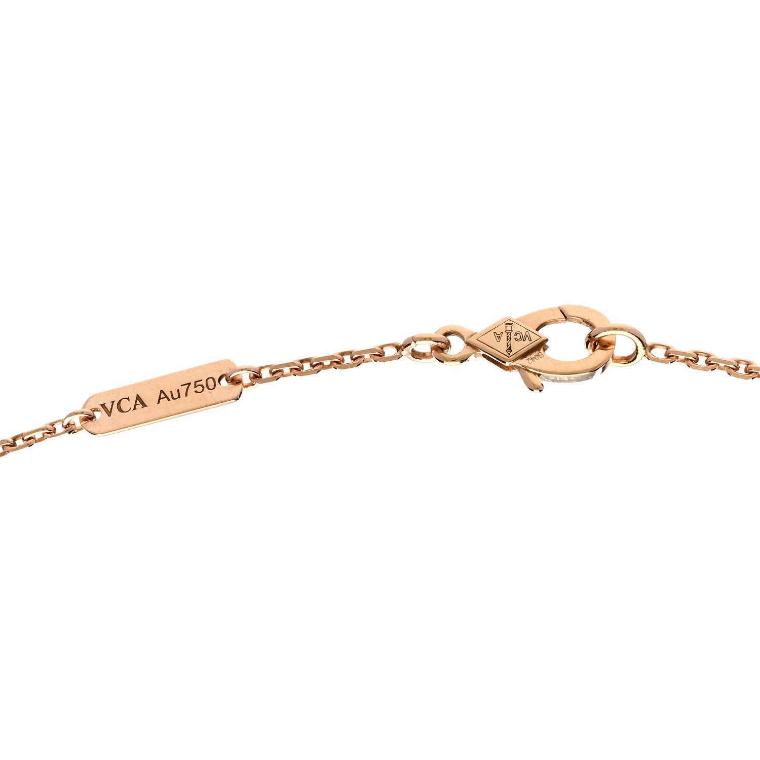 Van Cleef & Arpels 18K Rose Gold Gray Mother of Pearl Vintage Alhambra Pendant Necklace 4 of 6