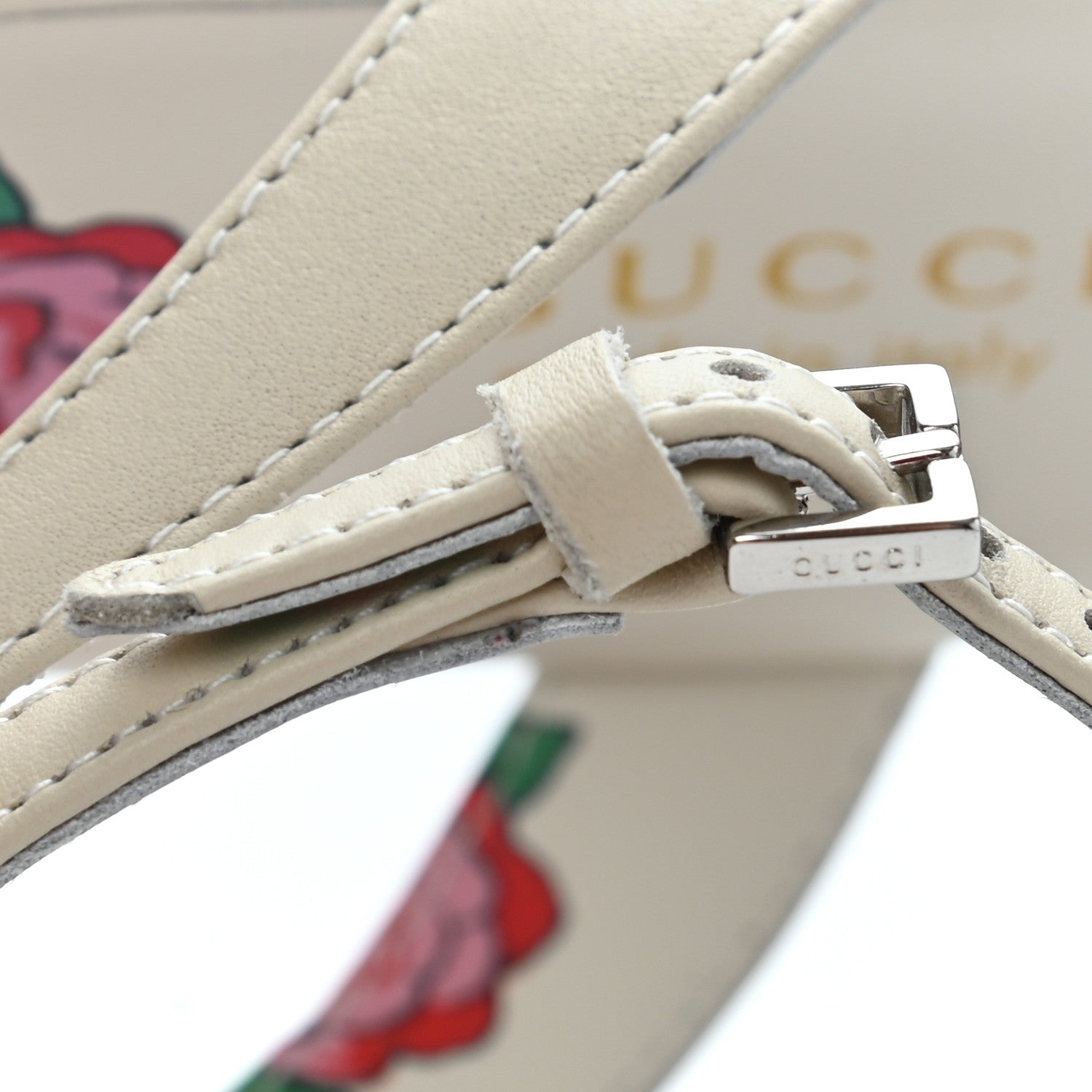 Gucci Calfskin Web Bow Children's Sandals 35 White 8 of 11
