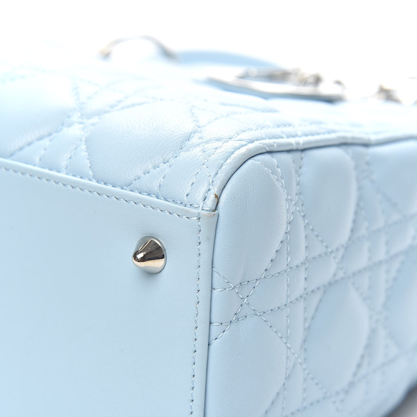 Lambskin Cannage Medium Lady Dior Light Blue