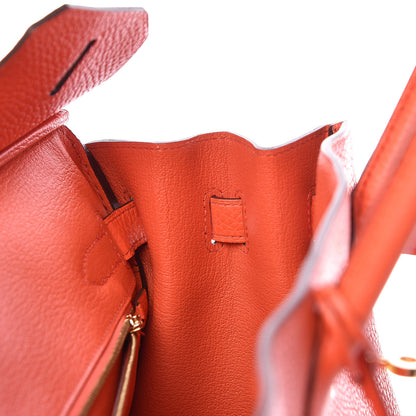 Hermes Togo Birkin 30 Orange Poppy 14 of 37