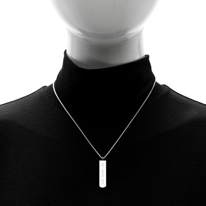 Tiffany Sterling Silver 1837 Bar Pendant Necklace 2 of 5