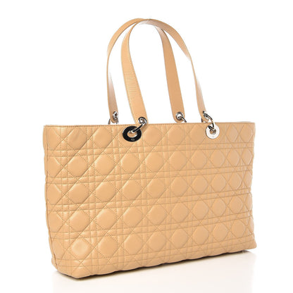 Christian Dior Lambskin Cannage Large Lady Dior Shopper Tote Beige 3 of 7