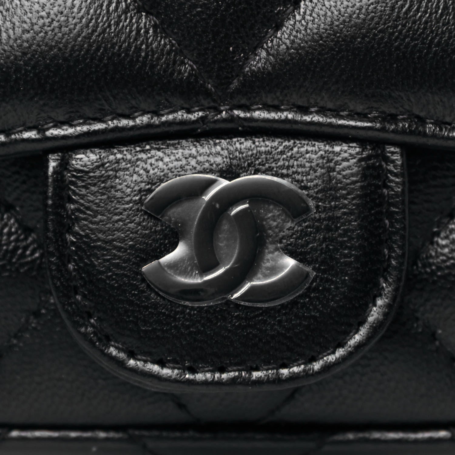Chanel Lambskin Quilted Mini Chain Belt Bag Black 7 of 13
