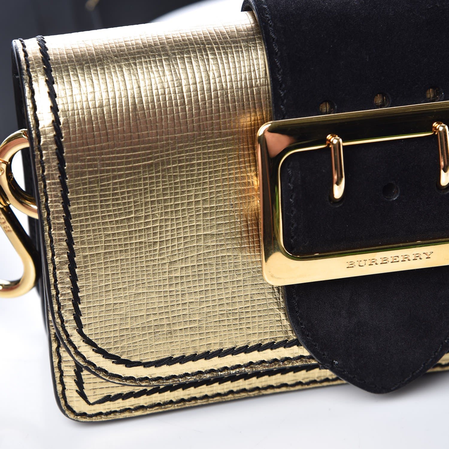 Burberry Metallic Calfskin Small Madison Buckle Bag Gold 13 of 13