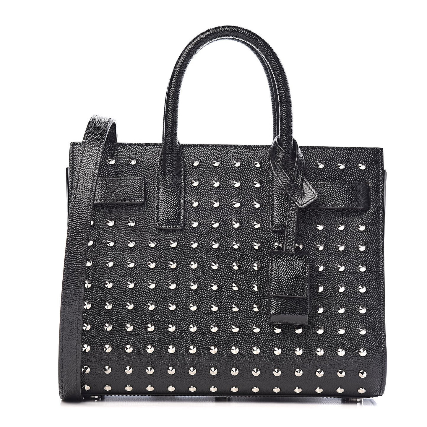 Calfskin Studded Nano Sac De Jour Black