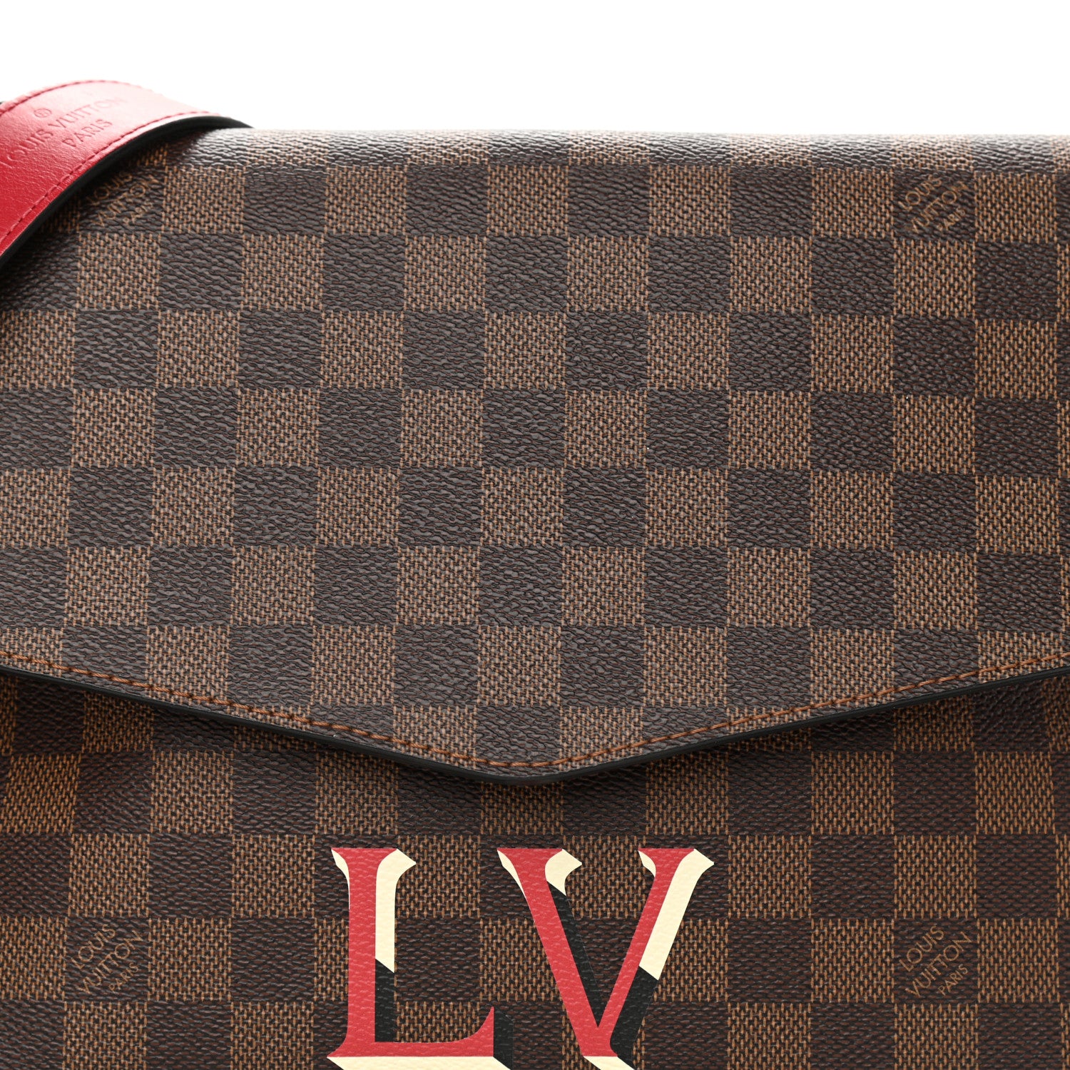 Louis Vuitton Damier Ebene Beaubourg MM Scarlet 8 of 11