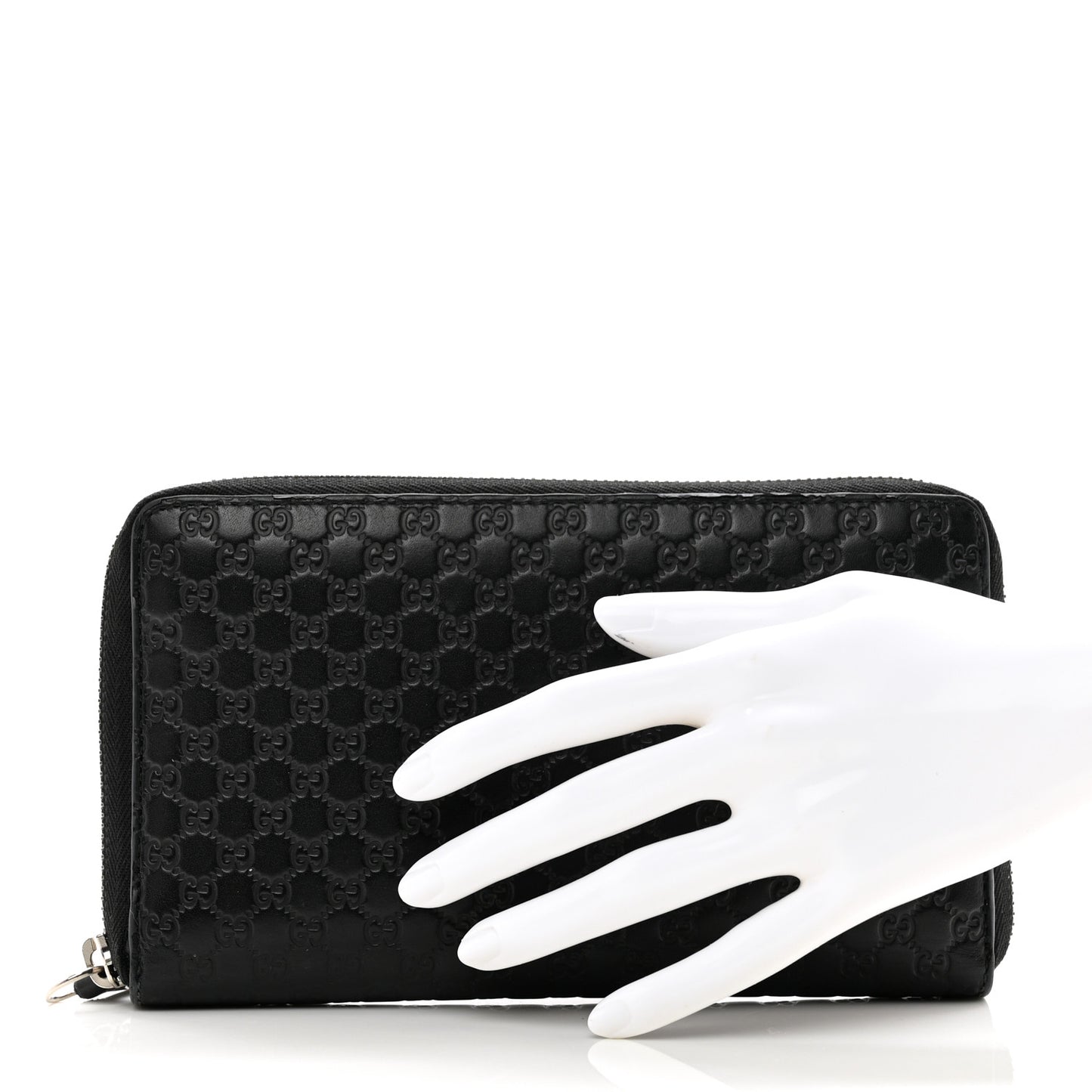 Microguccissima Large Zip Around Organizer Wallet Black