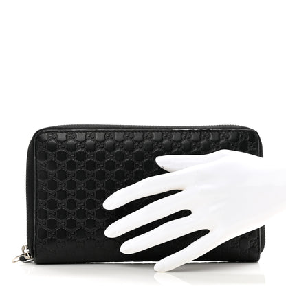 Gucci Microguccissima Large Zip Around Organizer Wallet Black 2 of 11