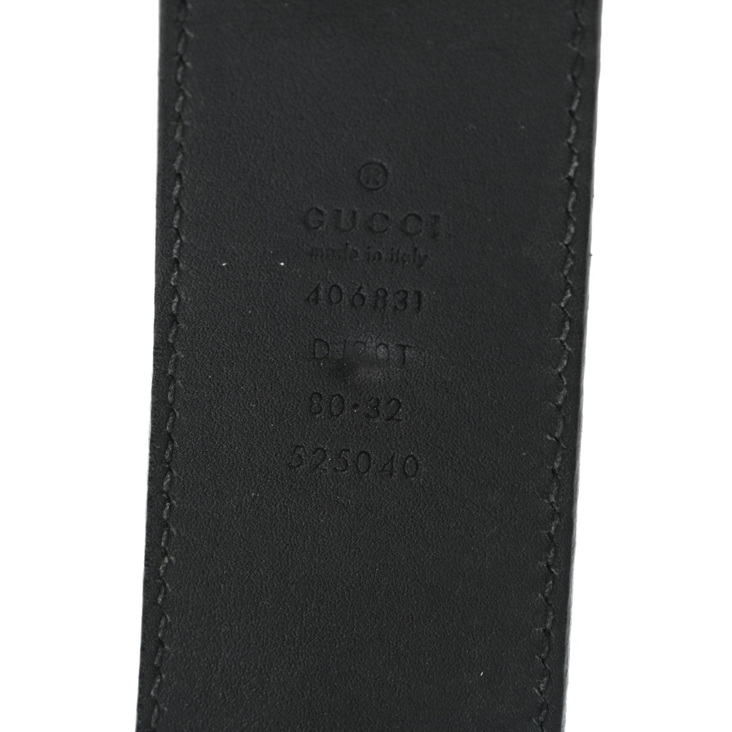 Gucci Textured Calfskin Double G 40mm Belt 80 32 Black 4 of 4