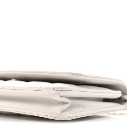 Chanel Caviar Quilted CC Logo Wallet on Chain WOC White 11 of 15