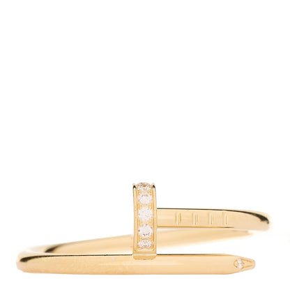 Cartier 18K Yellow Gold Diamond Small Juste Un Clou Ring 56 7.5 1 of 6
