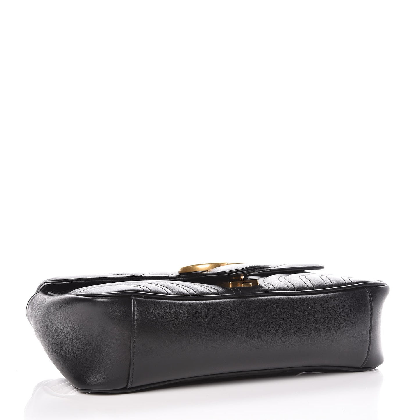 Calfskin Matelasse Small GG Marmont Shoulder Bag Black