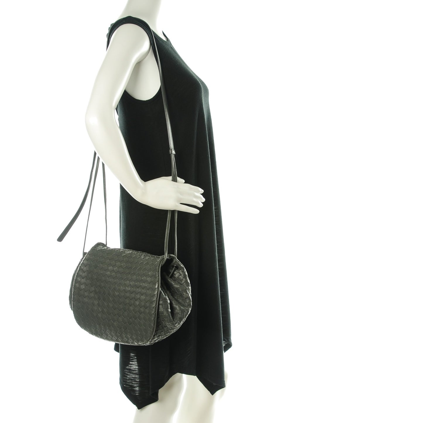 Nappa Intrecciato Messenger Bag New Light Grey