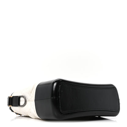 Chanel Aged Calfskin Quilted Medium Gabrielle Hobo Black White 4 of 10