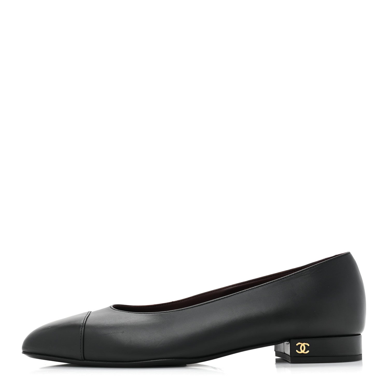 Chanel Lambskin Cap Toe CC Uniform Ballerina Flats 40.5 Black 1 of 11