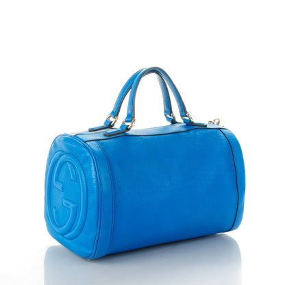 Gucci Calfskin Medium Soho Boston Riviera Blue 3 of 7