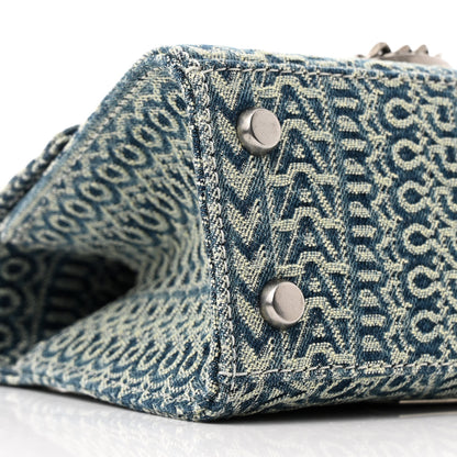 Marc Jacobs Sun Faded Denim Monogram The St Marc Mini Top Handle Bag Blue 9 of 13